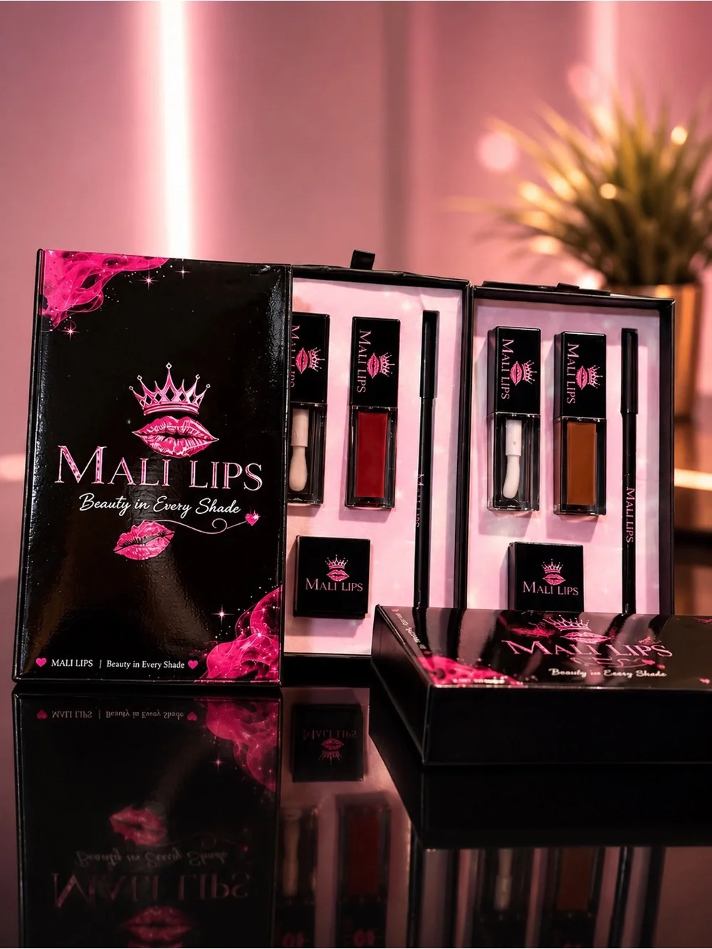 Pink Lip Gloss & Balm Set